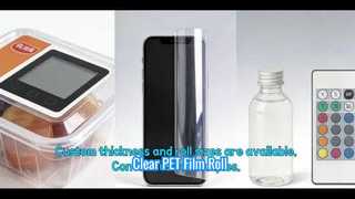 रंगीन कोरोना मार्कर के साथ स्पष्ट पीईटी फिल्म रोल | मुद्रण के लिए उच्च गुणवत्ता वाला BOPET